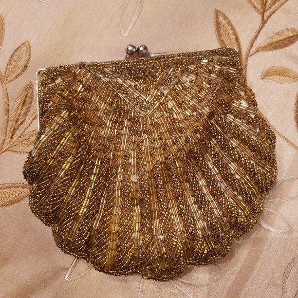 Unavailable: Gold Beaded Evening/Formal Bag - Picture 1 of 1